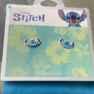 Disney Stitch Sterling Silver Blue and Purple Stud Earrings NWT